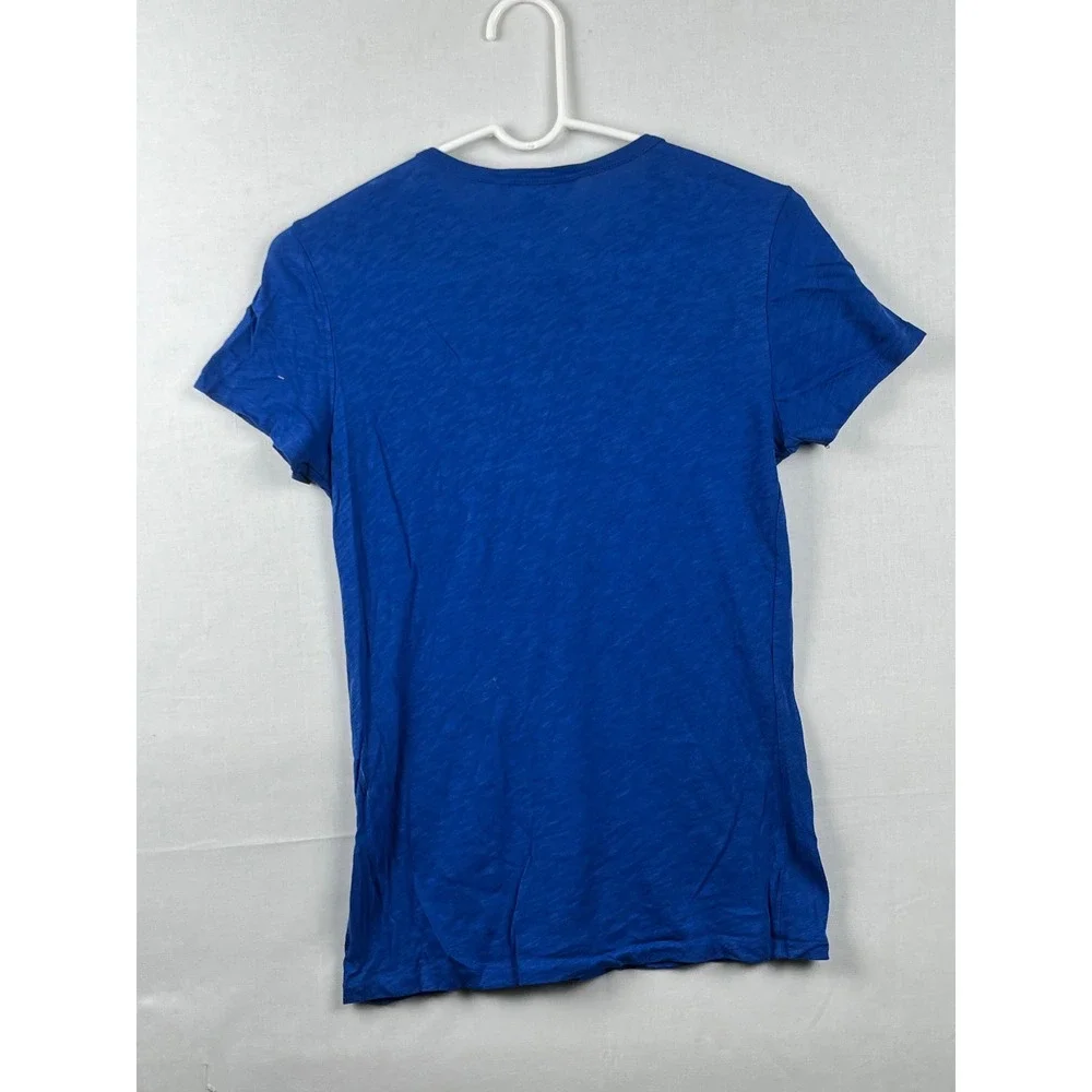 Ralph Lauren Sport T-Shirt Womens Small Blue Slub Knit Cotton Pony Logo Tee - Picture 7 of 8